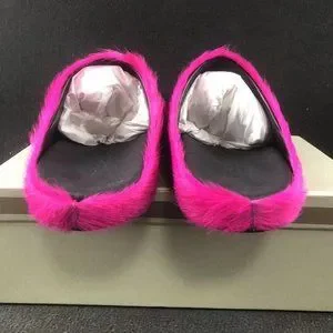 Marni Men\'s Pink Slippers size us 11 Fuchsia long-hair calfskin Fussbett sabot | Marni main image 4